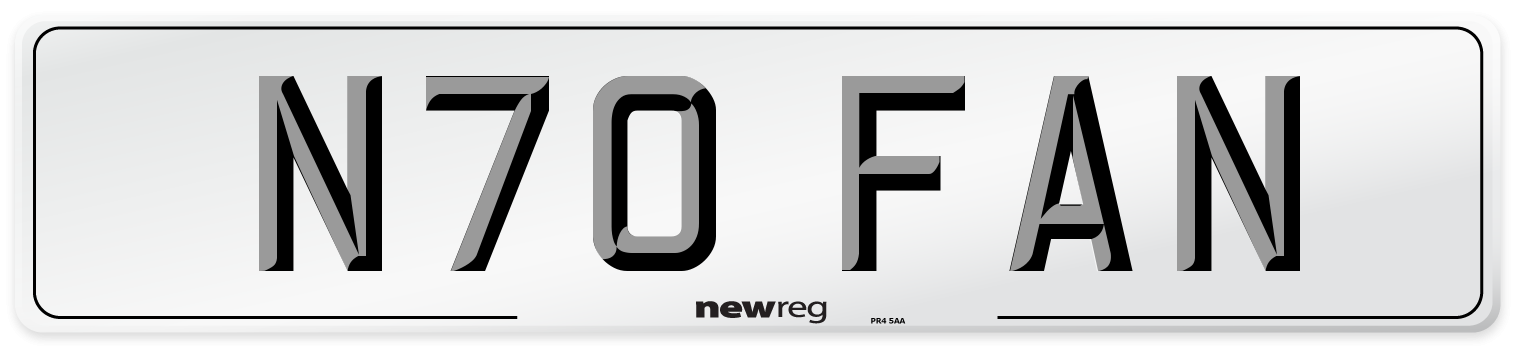 N70 FAN Number Plate from New Reg